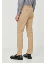 Kalhoty Michael Kors pánské, béžová barva, přiléhavé