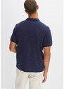 bonprix Polo tričko z bavlny, Slim Fit, krátký rukáv Modrá