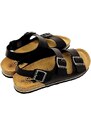 Pánské kožené sandále 175113-01 PLAKTON černé
