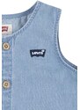 Dětské bavlněné dupačky Levi's LVB DENIM ROMPER & BUCKET HAT