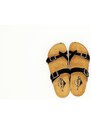 Dámské kožené pantofle mezi prst 341032 CP BOMBAY NEGRO Plakton černá