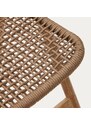 Dřevěná zahradní skládací židle Kave Home Dandara s hnědým výpletem