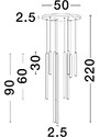 Černé závěsné LED světlo Nova Luce Trimle 50 cm