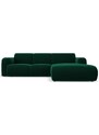 Lahvově zelená sametová rohová pohovka Windsor & Co Lola 250 cm, pravá
