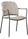 Hoorns Set dvou béžových hliníkových zahradních židlí Tiga s područkami