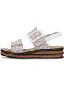 Dámské syntetické sandálky 62950-80 Rieker bílé