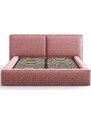 Růžová čalouněná dvoulůžková postel MICADONI Jodie 180 x 200 cm