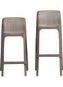Nardi Šedohnědá plastová zahradní barová židle Net 65 cm