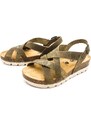Dámské kožené sandálky 355888 APURE KAKI Plakton khaki