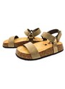 Dámské kožené sandálky 636033 NOBUCK 2 KAKI Plakton khaki