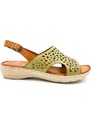 Dámské kožené sandálky 016-1320 zelená WILD
