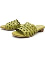 Dámské kožené pantofle 066-1625 zelená WILD
