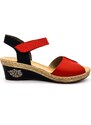 Dámské sandále V2430 RIEKER červené, černé