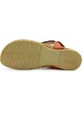 Dámské kožené sandále FI2527 PORRONET hnědé, multicolor