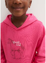 bonprix Dívčí mikina s kapucí, z organické bavlny Pink