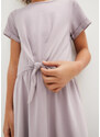 bonprix Dívčí žerzejové šaty, organická bavlna (2 ks v balení) Fialová
