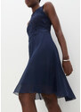 bonprix Šifónové šaty s krajkou Modrá