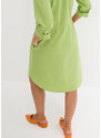 bonprix Šaty pod kolena s průvelkem na gumu v pase, s podílem lnu, Utulity styl Zelená