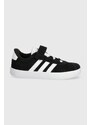 Dětské semišové sneakers boty adidas VL COURT 3.0 EL C černá barva