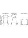 Khaki plastová barová židle HAY AAS 32 s dubovou podnoží 65 cm