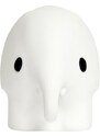 Bílá plastová dětská LED lampa Mr. Maria Elephant 9,5 cm
