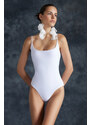Trendyol Bridal White Square Neck Regular Swimsuit