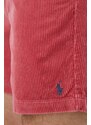 Manšestrové šortky Polo Ralph Lauren červená barva