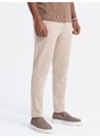 Ombre CARROT men's pants in structured two-tone knit - beige