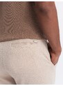 Ombre CARROT men's pants in structured two-tone knit - beige