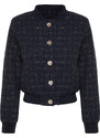 Trendyol Navy Blue Tweed Jacket Coat