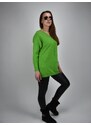 Zelený svetr s véčkovým výstřihem