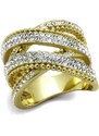 US Ocelový, pozlacený dámský prsten s krystaly Swarovski Ocel 316 - Kenzie