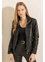 Bigdart 1024 High Neck Leather Jacket - Black