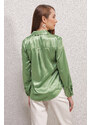 Bigdart 3964 Lightly Flowy Satin Shirt - Green