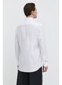 Bavlněná košile HUGO bílá barva, slim, s italským límcem