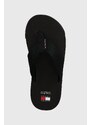 Žabky Tommy Jeans TJM ELEVATED FLIP FLOP pánské, černá barva, EM0EM01393