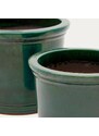 Set dvou zelených keramických zahradních květináčů Kave Home Presili
