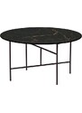 Hoorns Černý konferenční stolek Tatum 80 cm s mramorovým dekorem