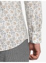 Ombre Clothing Béžová košile s květinovým vzorem V2 SHPS-0139
