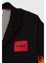 Dětská bavlněná košile HUGO černá barva