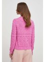 Bavlněný svetr United Colors of Benetton růžová barva, lehký