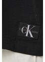 Bavlněná košile Calvin Klein Jeans černá barva, relaxed, s klasickým límcem