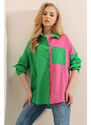 Bigdart 20116 Color Block Shirt - Green