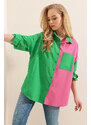 Bigdart 20116 Color Block Shirt - Green