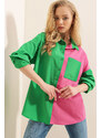 Bigdart 20116 Color Block Shirt - Green