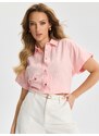 Sinsay - Tričko s krátkým rukávem - pastelová růžová