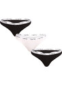 3PACK dámská tanga Calvin Klein vícebarevná (QD3587E-WZB)