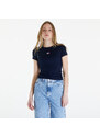 Tommy Hilfiger Dámské tričko Tommy Jeans Slim Badge Ribbed Tee Dark Night Navy