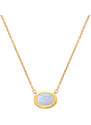 Pozlacený náhrdelník Hot Diamonds X Gemstones s modrým achátem DN202Pozlacený náhrdelník Hot Diamonds X Gemstones s modrým achátem DN202