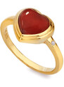 Pozlacený prsten Hot Diamonds X Gemstones s červeným topazem DR285 56 mmPozlacený prsten Hot Diamonds X Gemstones s červeným topazem DR285